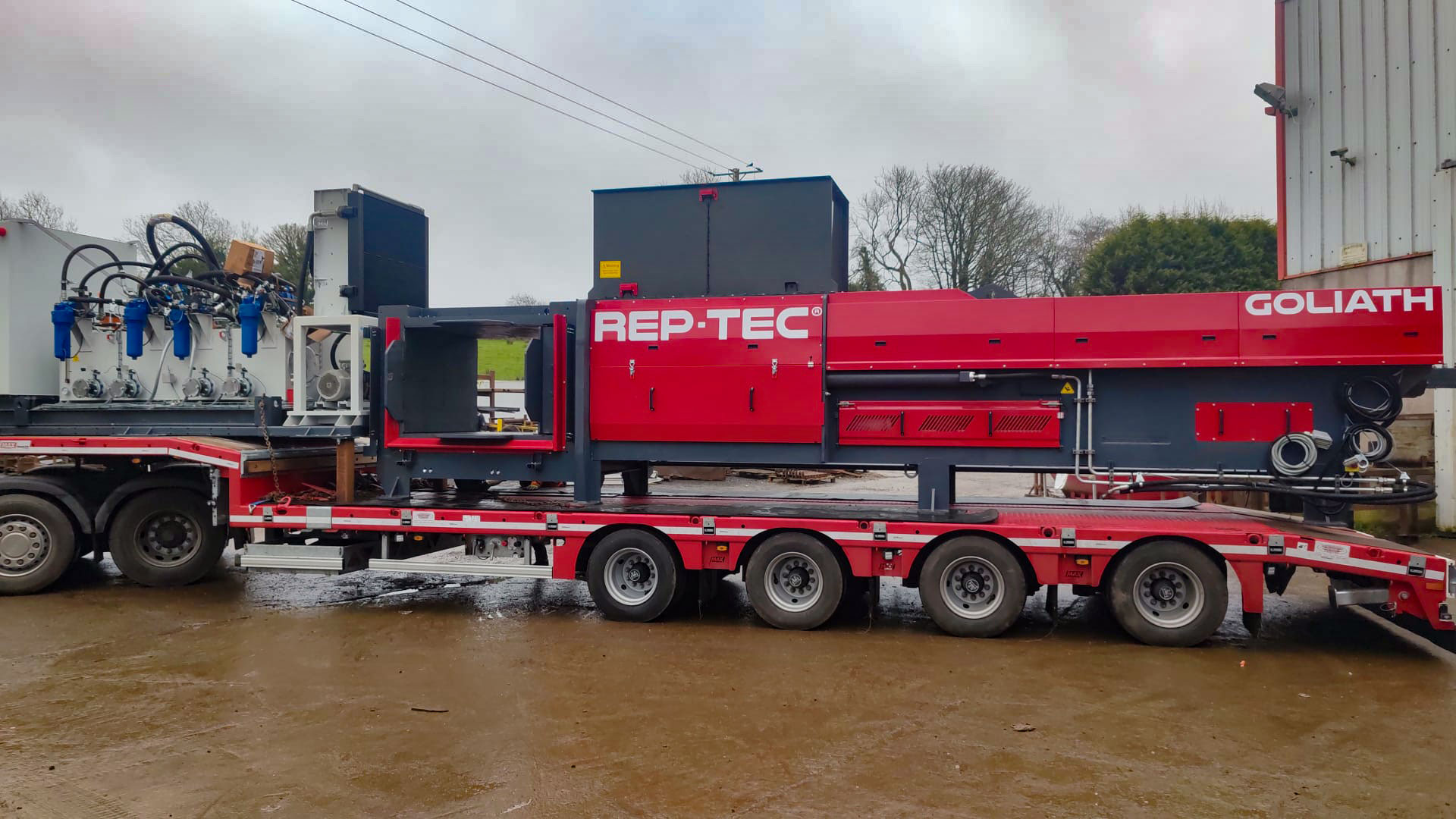 Goliath Twin Ram Baler off to White Skip Hire